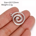 Silver stainless steel spiral sea shell pendant charm for DIY jewelry making - Spiral Style (DY881-1)