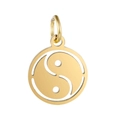Polished golden stainless steel Yin-Yang cutout charm pendant for DIY jewelry - Small Gold