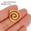 Golden spiral conch seashell pendant charm in stainless steel for DIY jewelry making - Spiral Style (DY881-2)