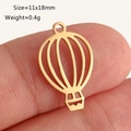 Polished stainless steel hot air balloon charm 11x18mm for DIY jewelry making - Gold Hot Air Balloon (DY1307-2)