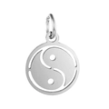 Silver stainless steel yin yang charms with hollow out design for DIY jewelry making - Silver Small