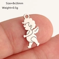 DIY silver stainless steel angel cupid pendant charm 8x16mm for jewelry making - Silver Angel (DY1309-1)