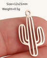Gepolijste roestvrijstalen cactus hanger DIY sieraden accessoire maat 12x21mm - Cactus Vorm (DY692-1)
