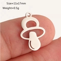 Polished silver stainless steel baby pacifier charm for DIY jewelry making - Silver Pacifier (DY1306-1)