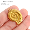 Golden stainless steel nautilus shell pendant charm 22x31mm for DIY jewelry making - Large Nautilus Style (DY1093-2)