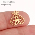 Golden stainless steel butterfly charm for DIY jewelry, size 14x13mm and 0.4g weight - Hollow Butterfly (DY1371-2 Gold)