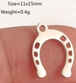 Gepolijste zilveren hoefijzer hanger voor DIY sieraden maken 11x15mm accessoire - Hoefijzer Vorm (DY693-1)
