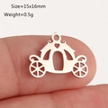 Silver stainless steel pumpkin carriage pendant for DIY jewelry, size 15x16mm - Pumpkin Carriage Design (DY1292-1 Silver)