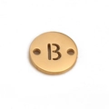 Goldener Edelstahl-Buchstabe B Verbindungsanhänger mit zwei Löchern für DIY-Schmuck - Buchstabe B (DX018-B)