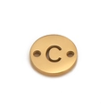 Goldener Edelstahl-Anhänger Buchstabe C Verbindungsstück für DIY-Schmuck - Buchstabe C (DX018-C)