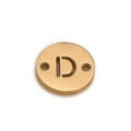 Goldener Edelstahl-Anhänger-Verbinder mit hohlgearbeitetem Buchstaben D für DIY-Schmuck - Buchstabe D (DX018-D)