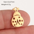 Gold hollow ladybug charm pendant for DIY jewelry, size 11x17mm on fingertips - Ladybug Shape (DY1289-2 Gold)