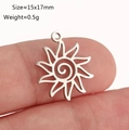 Ciondolo scarabeo sole in acciaio inossidabile lucido argento per gioielli DIY 15x17mm - Forma di Sole a Spirale (DY1370-1 Acciaio)