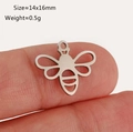 Ciondolo a forma di ape in acciaio inossidabile lucido 14x16mm per gioielli fai da te - Forma di Ape Traforata (DY720-1 Acciaio)