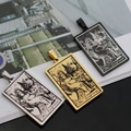Pendentifs tarot L'Impératrice en acier inoxydable coloris or, argent et noir - L'Impératrice / Acier