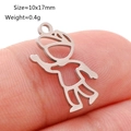 Polierter Edelstahl Jungen-Anhänger für DIY-Schmuck, Größe 10x17mm auf dem Finger - Kleiner Junge Silhouette (DY1100-1)