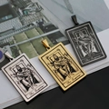 Ensemble de pendentifs Tarot l'Empereur en or, argent et noir en acier inoxydable - L'Empereur / Acier