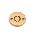 Golden 8mm stainless steel DIY pendant with double holes for personalized bracelet making - Letter O (DX018-O)