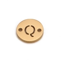 8mm gold-plated stainless steel connector charm featuring a hollow letter Q design - Letter Q (DX018-Q)