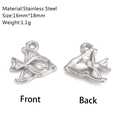 Paire de pendentifs poissons tropicaux en acier inoxydable pour bijoux DIY 16mm x 18mm - Style Poisson Tropical (DY1158-1)