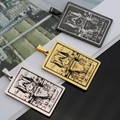 Pendentifs Tarot Le Chariot en acier inoxydable en argent, or et noir - Le Chariot
