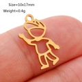Goldener Edelstahl Jungen-Anhänger für DIY-Schmuck, Silhouette-Design, 10x17mm - Kleiner Junge Silhouette (DY1100-2)