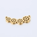 Polished gold stainless steel geometric lotus link pendant for jewelry making - Gold