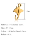 Polished 18K gold stainless steel manta ray pendant 8x12mm for DIY jewelry - Manta Ray Shape (DY1427) / Gold