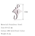 Polished stainless steel stingray pendant in gold and steel finish for DIY jewelry - Manta Ray Shape (DY1427) / Silver