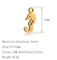 Polished seahorse pendant in 18K gold and steel finish for DIY jewelry making - Sea Horse Shape (DY1428) / Gold