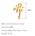 Kokospalmen-Anhänger aus 18K vergoldetem Edelstahl für DIY-Schmuckzubehör - Palme Form (DY1431) / Gold