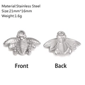 Pendentif abeille en acier inoxydable 21mm pour bijoux DIY vue avant et arrière - Style Abeille (DY1160-1)