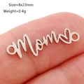Handgeschriebener Mom-Anhänger mit Herz für DIY-Schmuck, Größe 8x23mm - Mom mit Herzverbindung (DY1105-1)