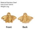Pendentif abeille en acier inoxydable doré pour bijoux avec vues avant et arrière - Style Abeille (DY1160-2)