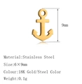 Mini Edelstahl Anker Anhänger für DIY Schmuck in 18K Goldoptik, Größe 6x9mm - Anker Form (DY1433) / Gold