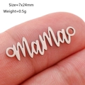 Silberner Edelstahl MAMA Anhänger Verbinder für DIY Schmuckherstellung 7x24mm - MAMA Briefverbinder (DY1106-1)
