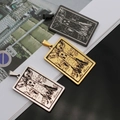 Pendentifs Tarot La Tour rectangulaires en trois couleurs or argent et noir mat - La Maison Dieu