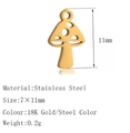 Polierter Edelstahl Pilz-Anhänger in 18K Gold und Silber-Finish Größe 7x11mm - Pilz Form (DY1432) / Gold