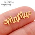 Goldfarbener 'mama' Schriftzug-Anhänger aus Edelstahl für DIY-Schmuck, 7x24mm Größe - MAMA Briefverbinder (DY1106-2)