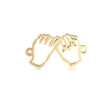 Golden stainless steel pinky swear connector with hollow design and dual side rings - Gold