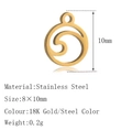 Polierter Edelstahl-Wellenanhänger 8x10mm in 18K Gold und Stahloptik für DIY-Schmuck - Wellen Form (DY1430) / Gold