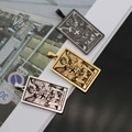 Pendentifs rectangulaires Tarot du Jugement en finitions or, argent et noir - Le Jugement