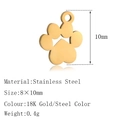 Minimalistischer Edelstahl-Pfotenanhänger mit Herzdetail in Gold- und Stahloberflächen - Pfotenabdruck Form (DY1426) / Gold