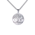 Silver stainless steel tree of life pendant necklace featuring sun and moon symbols - Tree of Life / Standard / Silver