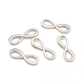 Connecteurs de symbole infini polis en acier inoxydable pour création de bijoux DIY - Argent