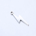 Polished stainless steel lightning bolt pendant for DIY jewelry making and necklaces - Steel