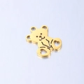 Gouden roestvrijstalen beer hanger met hart uitsparing voor DIY sieraden maken - Goud