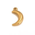 Polished gold crescent moon pendant made of stainless steel with a smooth mirror finish - Gold