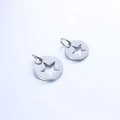 Colgantes redondos de acero inoxidable pulido con estrella calada para joyería DIY - 10mm / Color acero
