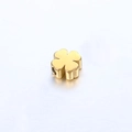 Polished golden stainless steel four-leaf clover charm bead for DIY jewelry making - Gold